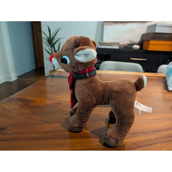 Dan Dee Rudolph Plush Collectible Reindeer With Red Nose & Plaid Scarf 11" - Picture 10 of 10